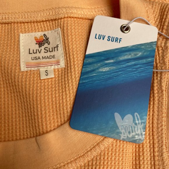 NWT Luv Surf Peach Waffle Knit Crop Tank XS to Large - Picture 10 of 12